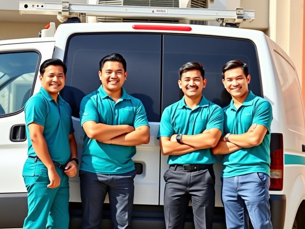 The CoreKit Air Care technician team beside their service van